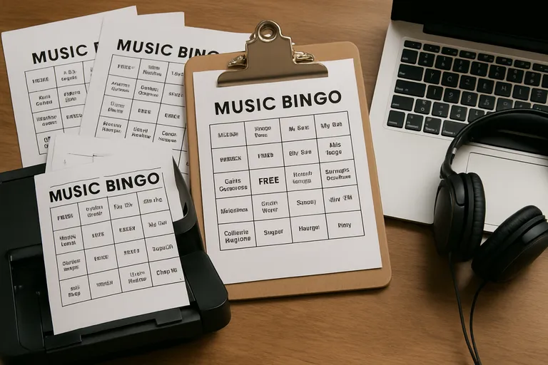 Start je feestje meteen met downloadbare muziek bingo kaarten om te printen en te spelen