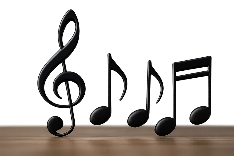 Stijlvolle muzieknoten als PNG met transparante achtergrond voor je ontwerpen, presentaties en social media